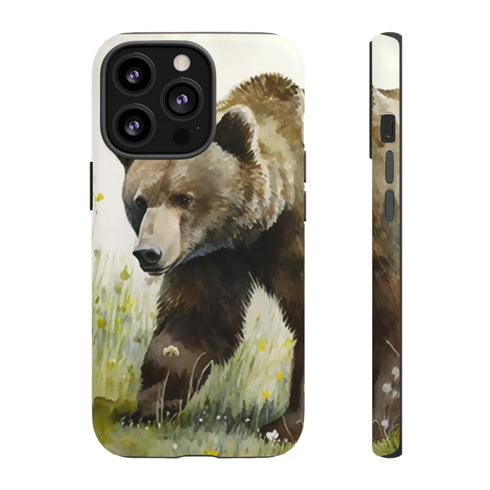 Grizzly Bear in a Field - Impact Resistant Phone Case iPhone 13 Pro Matte